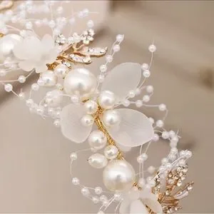 Boho Floral Tiara, Crown, Headband Unique Vintage Bridal Headband Bridesmaid Bridal Headband Boho Bride Headpiece Wedding Headdress  main image 2